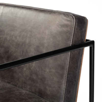 Stamford Black Leather Counter Stool