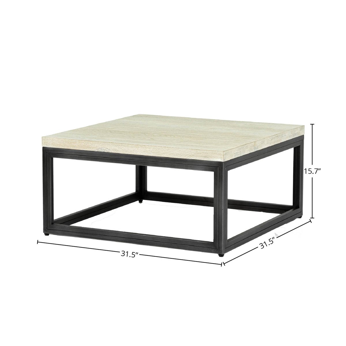 LH Home Starlight Wooden Square Coffee Table