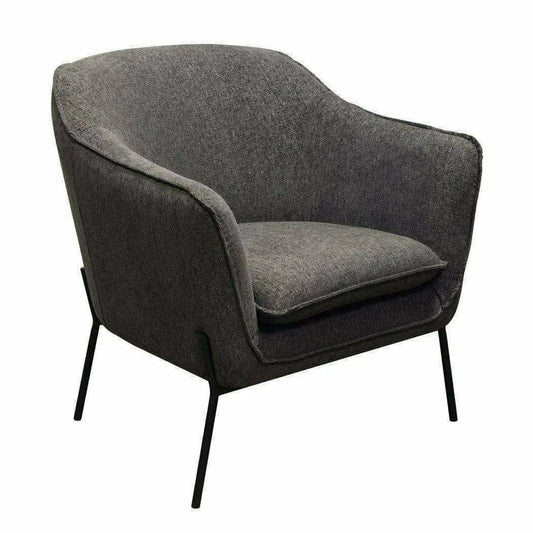 Status Grey Fabric Accent Chair Black Metal Legs Club Chairs Sideboards and Things  By Diamond Sofa