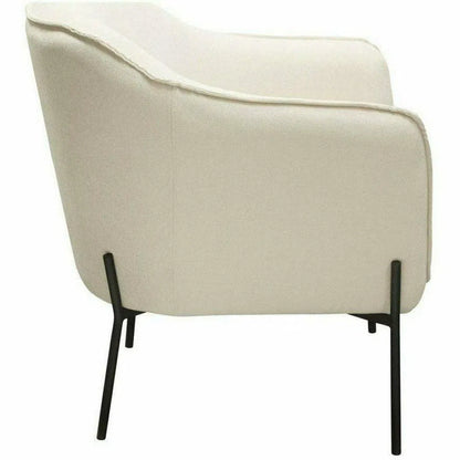 Status Ivory Cream Fabric Accent Chair Black Metal Legs Club Chairs Sideboards and Things  By Diamond Sofa