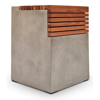 Stecca Cascata Fiber Reinforced Concrete Wooden Side Table