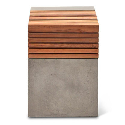 Stecca Cascata Fiber Reinforced Concrete Wooden Side Table