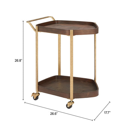 Zuo Modern Stela Steel Frame Bar Cart