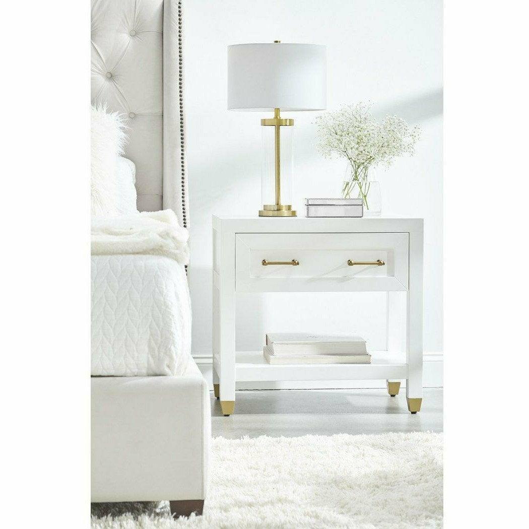 Stella 28 Inch White Scandinavian Nightstand Nightstands Sideboards and Things By Essentials For Living