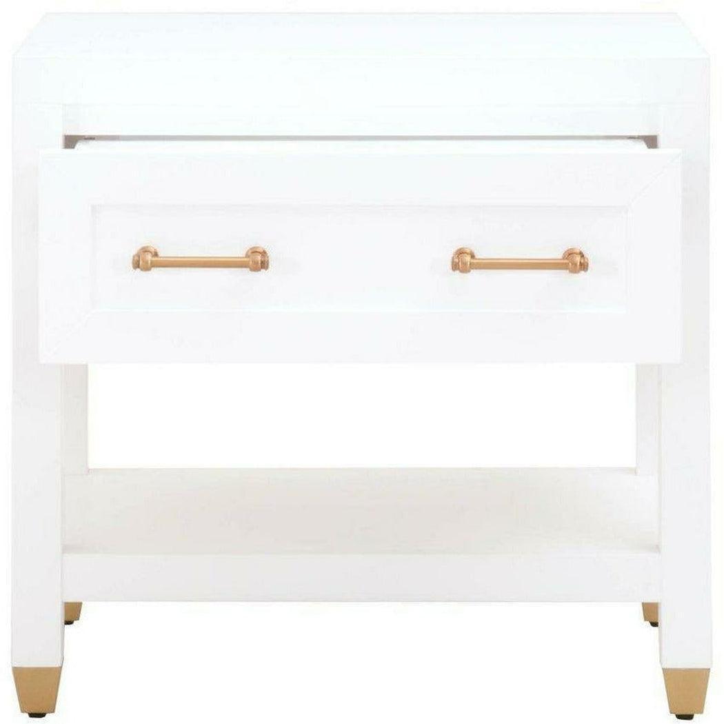 Stella 28 Inch White Scandinavian Nightstand Nightstands Sideboards and Things By Essentials For Living