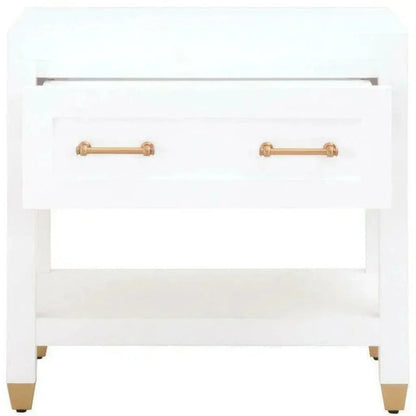 Stella 28 Inch White Scandinavian Nightstand - LOOMLAN - Essentials For Living - Nightstands