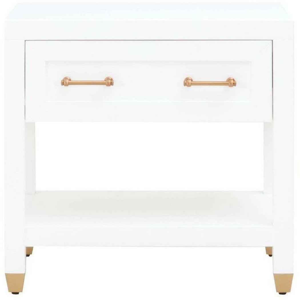 Stella 28 Inch White Scandinavian Nightstand Nightstands Sideboards and Things By Essentials For Living