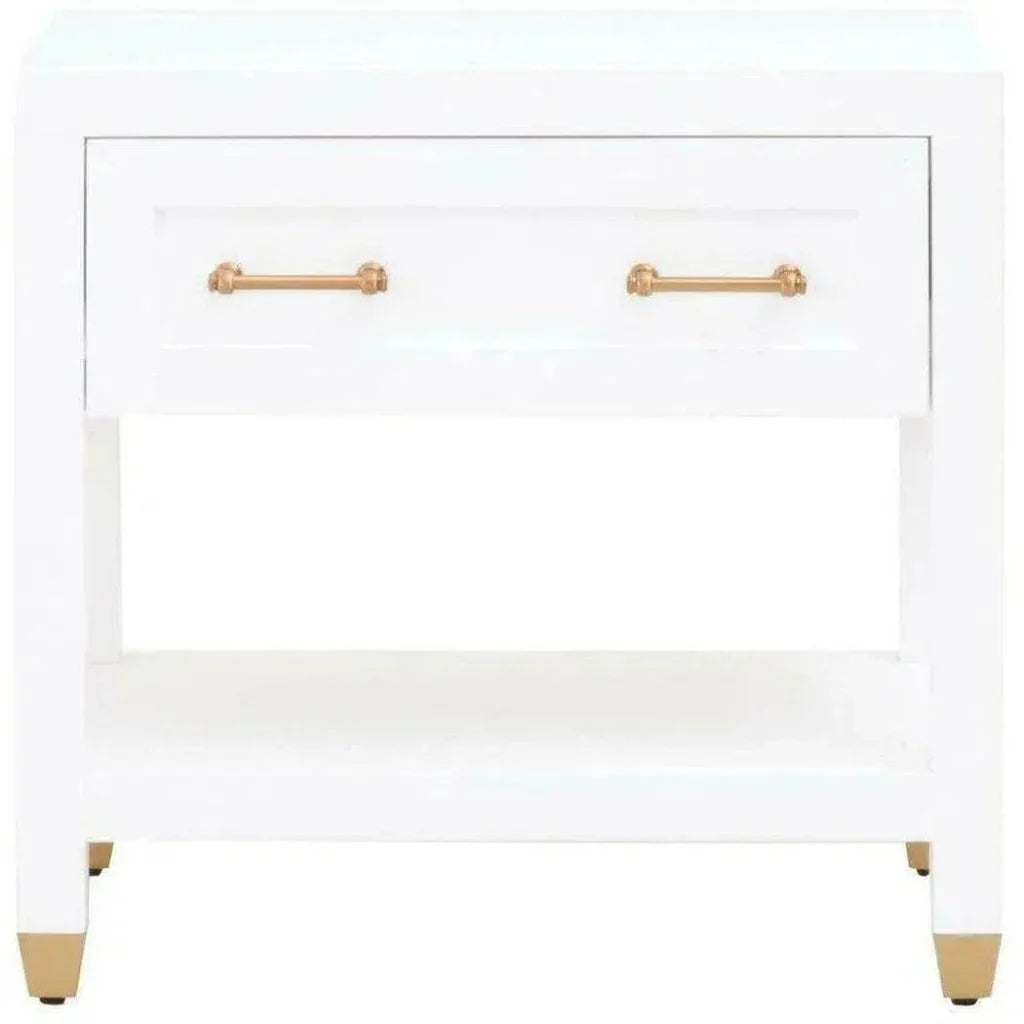 Stella 28 Inch White Scandinavian Nightstand - LOOMLAN - Essentials For Living - Nightstands
