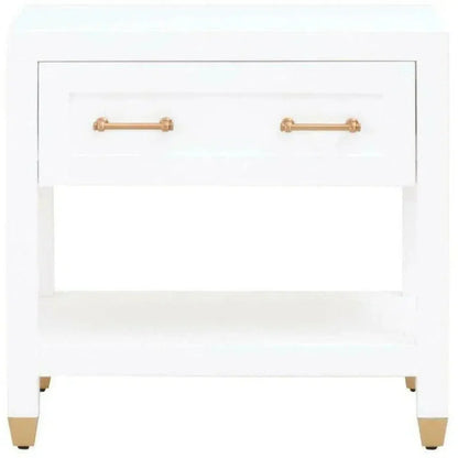 Stella 28 Inch White Scandinavian Nightstand - LOOMLAN - Essentials For Living - Nightstands