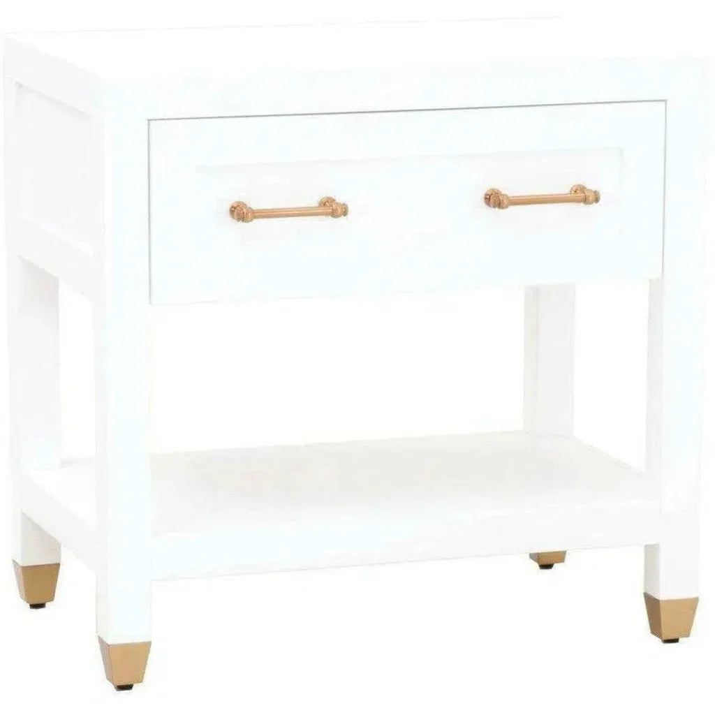 Stella 28 Inch White Scandinavian Nightstand - LOOMLAN - Essentials For Living - Nightstands