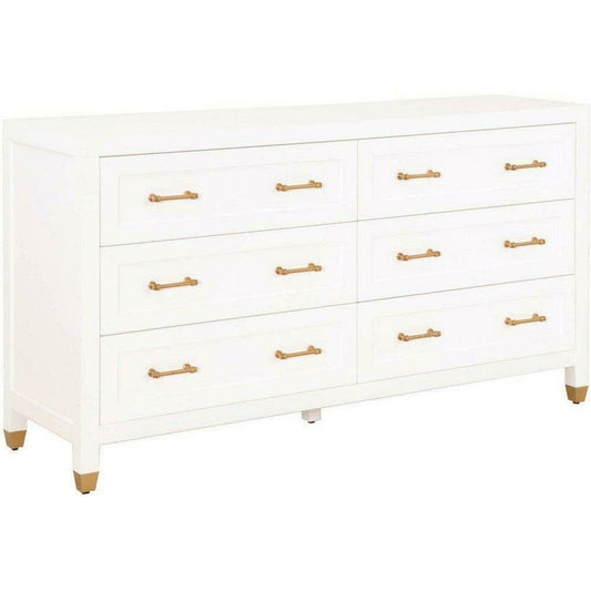 Stella 6-Drawer Double Dresser White Dressers Sideboards and Things By Essentials For Living