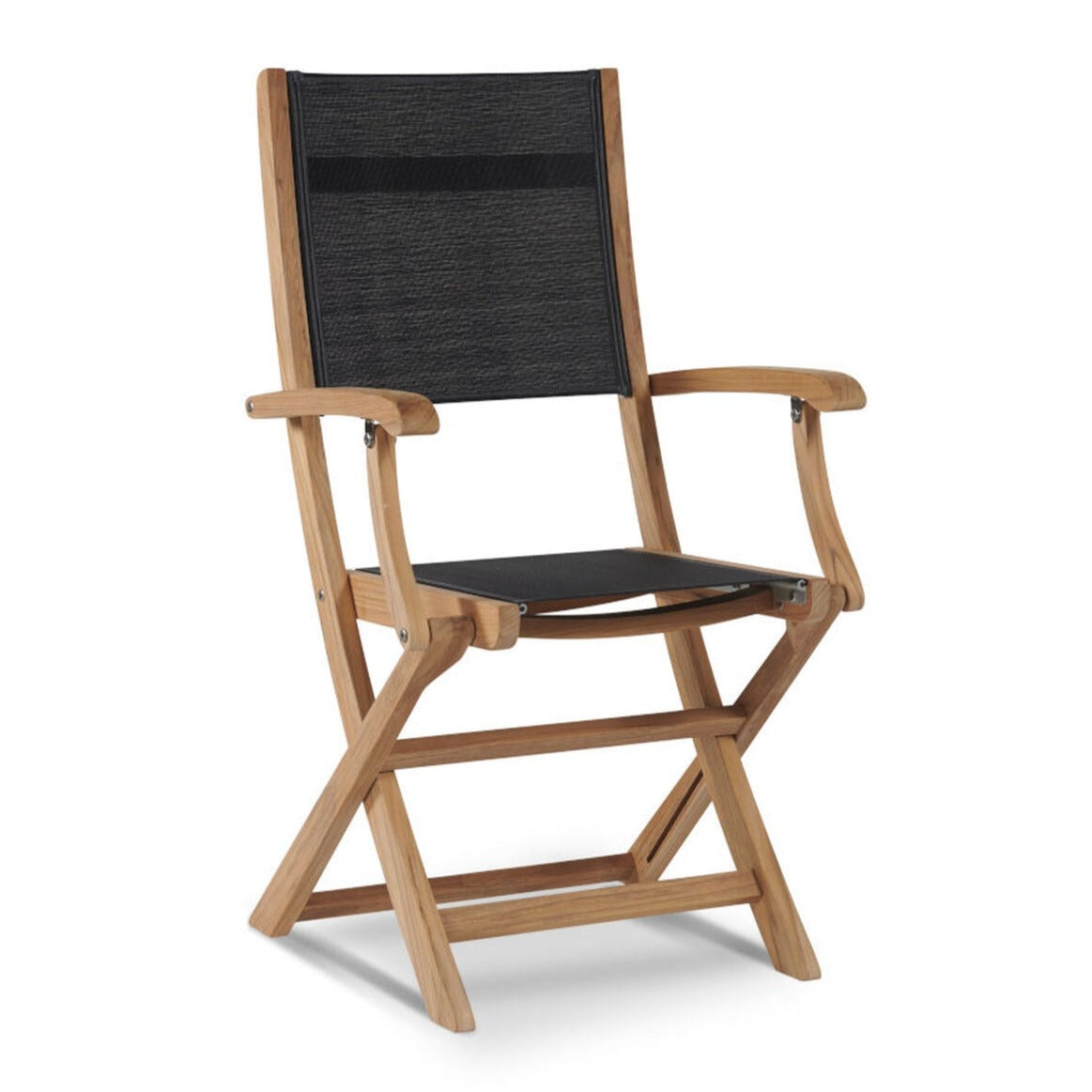 Stella Teak Outdoor Folding Armchair-Outdoor Dining Chairs-HiTeak-Black-Sideboards and Things