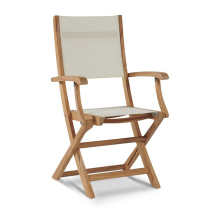 Stella Teak Outdoor Folding Armchair-Outdoor Dining Chairs-HiTeak-White-Sideboards and Things