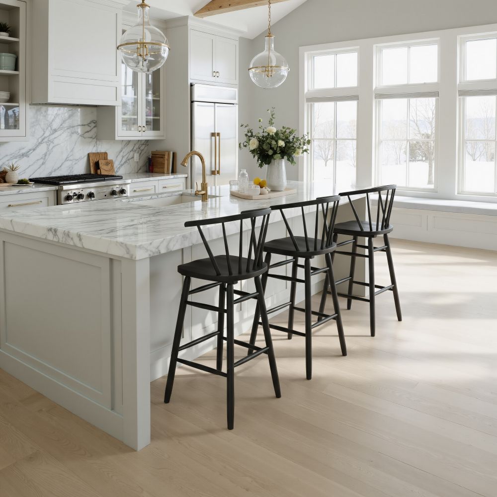 Zuo Modern Stenger Painted Wooden Barstool 2PC