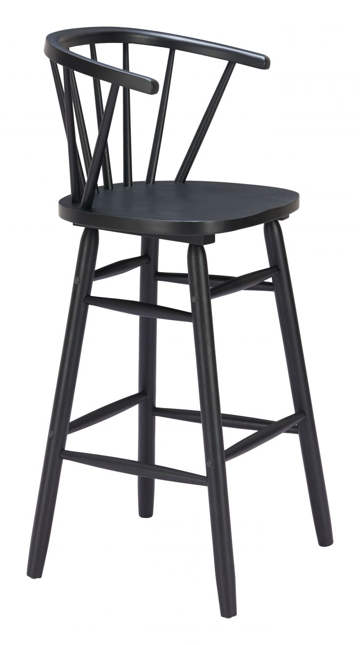 Zuo Modern Stenger Painted Wooden Barstool 2PC