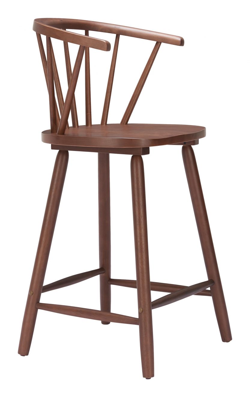 Zuo Modern Stenger Painted Wooden Counter Stool 2PC