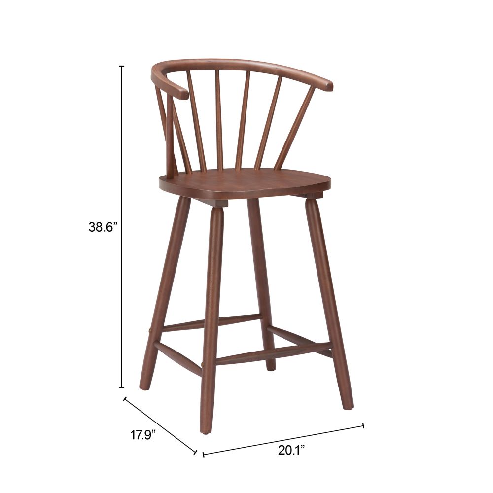 Zuo Modern Stenger Painted Wooden Counter Stool 2PC