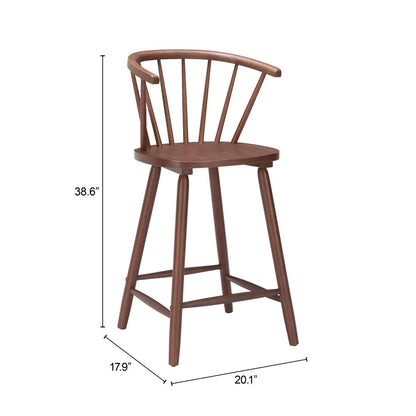 Zuo Modern Stenger Painted Wooden Counter Stool 2PC