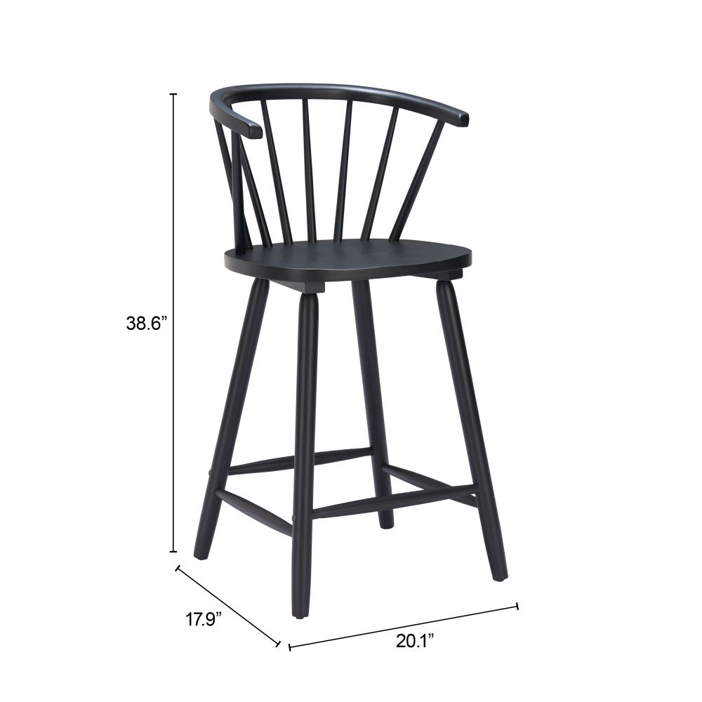 Zuo Modern Stenger Painted Wooden Counter Stool 2PC