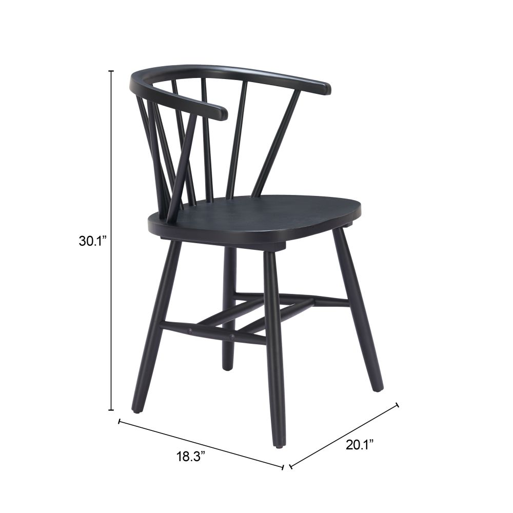 Zuo Modern Stenger Painted Wooden Dining Chair 2PC