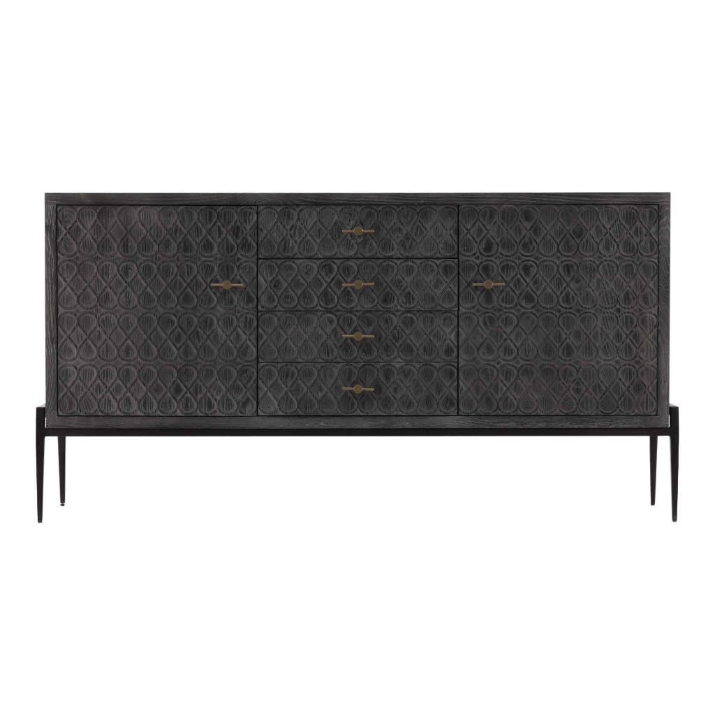Stevens Four Doors Balck Sideboard