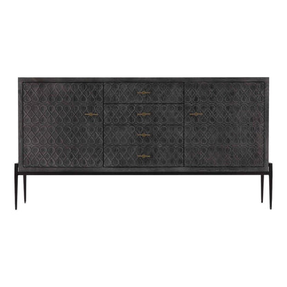 Stevens Four Doors Balck Sideboard