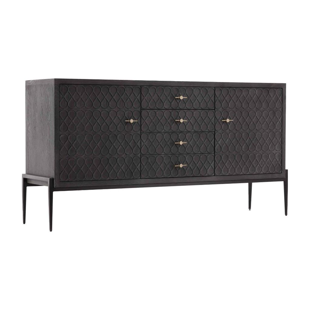 Stevens Four Doors Balck Sideboard