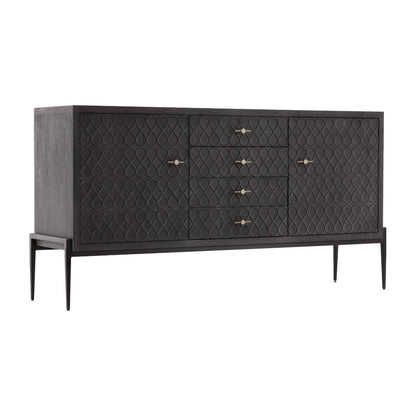 Stevens Four Doors Balck Sideboard