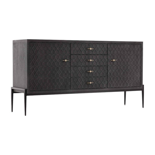 Stevens Four Doors Balck Sideboard