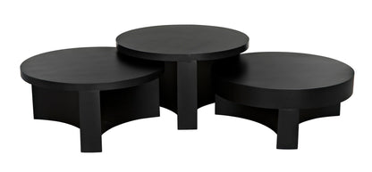 Steward Steel Black Round Coffee Table (Variant B)-Coffee Tables-Noir-Sideboards and Things