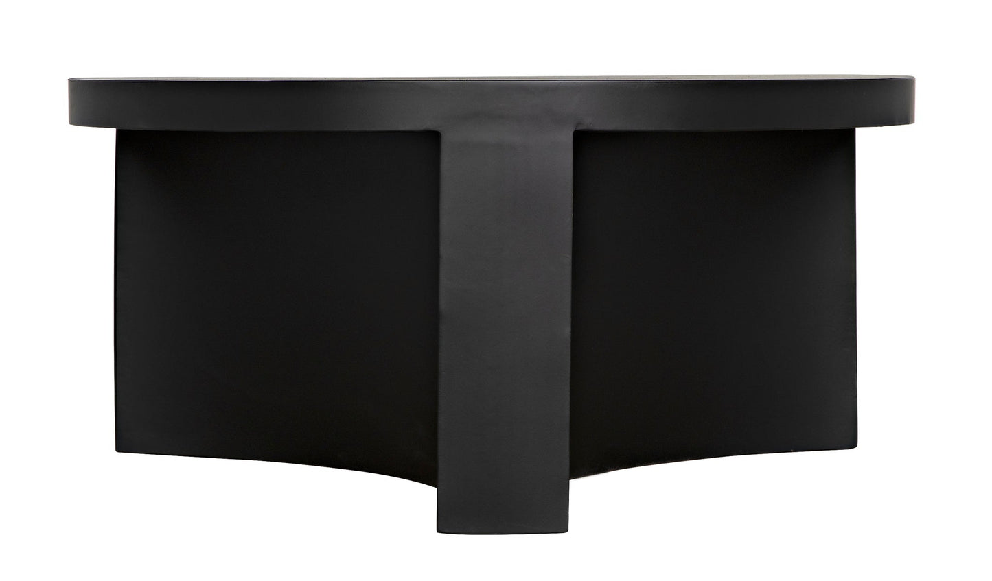 Steward Steel Black Round Coffee Table (Variant B)-Coffee Tables-Noir-Sideboards and Things