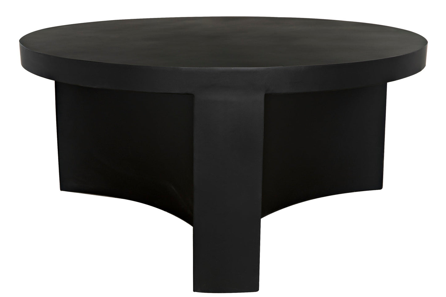 Steward Steel Black Round Coffee Table (Variant B)-Coffee Tables-Noir-Sideboards and Things