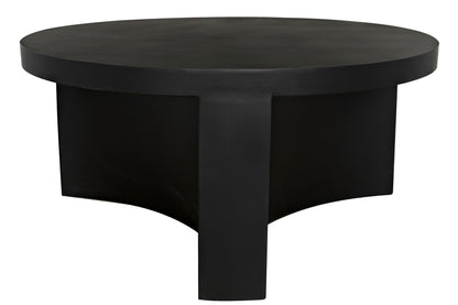 Steward Steel Black Round Coffee Table (Variant B)-Coffee Tables-Noir-Sideboards and Things