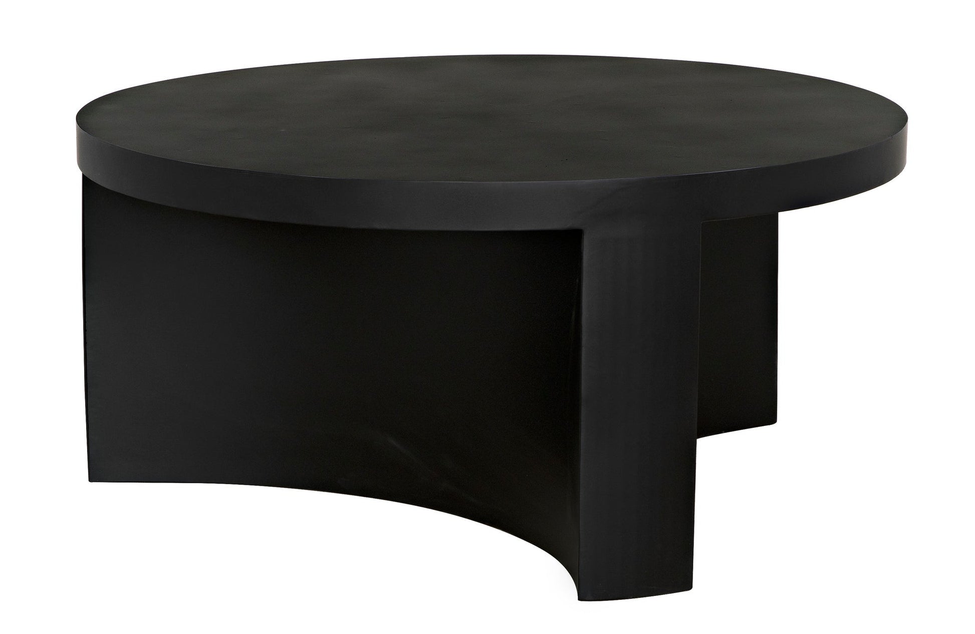 Steward Steel Black Round Coffee Table (Variant B)-Coffee Tables-Noir-Sideboards and Things