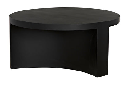 Steward Steel Black Round Coffee Table (Variant B)-Coffee Tables-Noir-Sideboards and Things