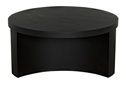 Steward Steel Black Round Coffee Table (Variant B)-Coffee Tables-Noir-Sideboards and Things