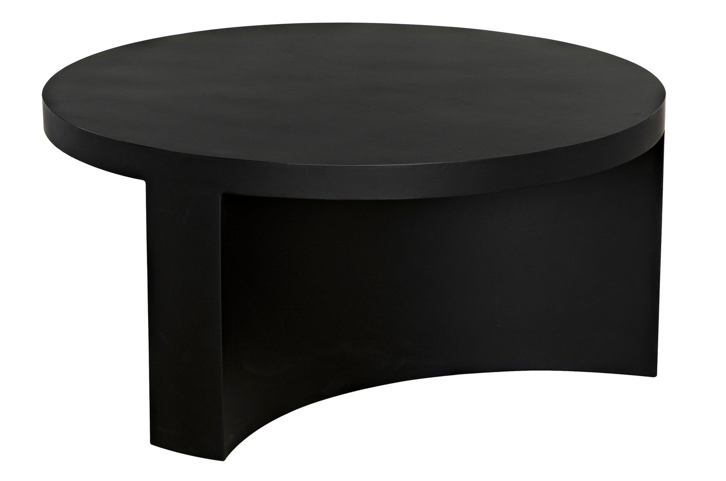 Steward Steel Black Round Coffee Table (Variant B)-Coffee Tables-Noir-Sideboards and Things