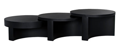 Steward Steel Black Round Coffee Table (Variant B)-Coffee Tables-Noir-Sideboards and Things