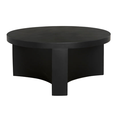 Steward Steel Black Round Coffee Table (Variant B)-Coffee Tables-Noir-Sideboards and Things