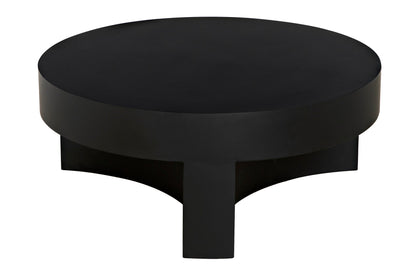 Steward Steel Black Round Coffee Table (Variant C)-Coffee Tables-Noir-Sideboards and Things