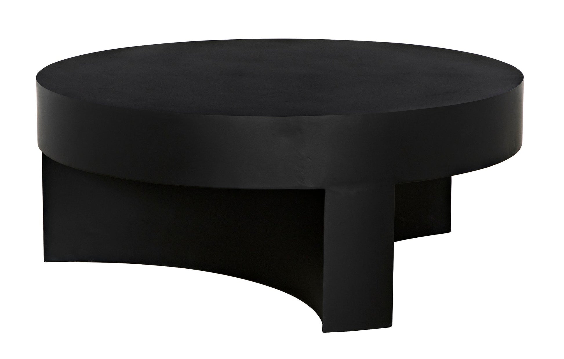 Steward Steel Black Round Coffee Table (Variant C)-Coffee Tables-Noir-Sideboards and Things