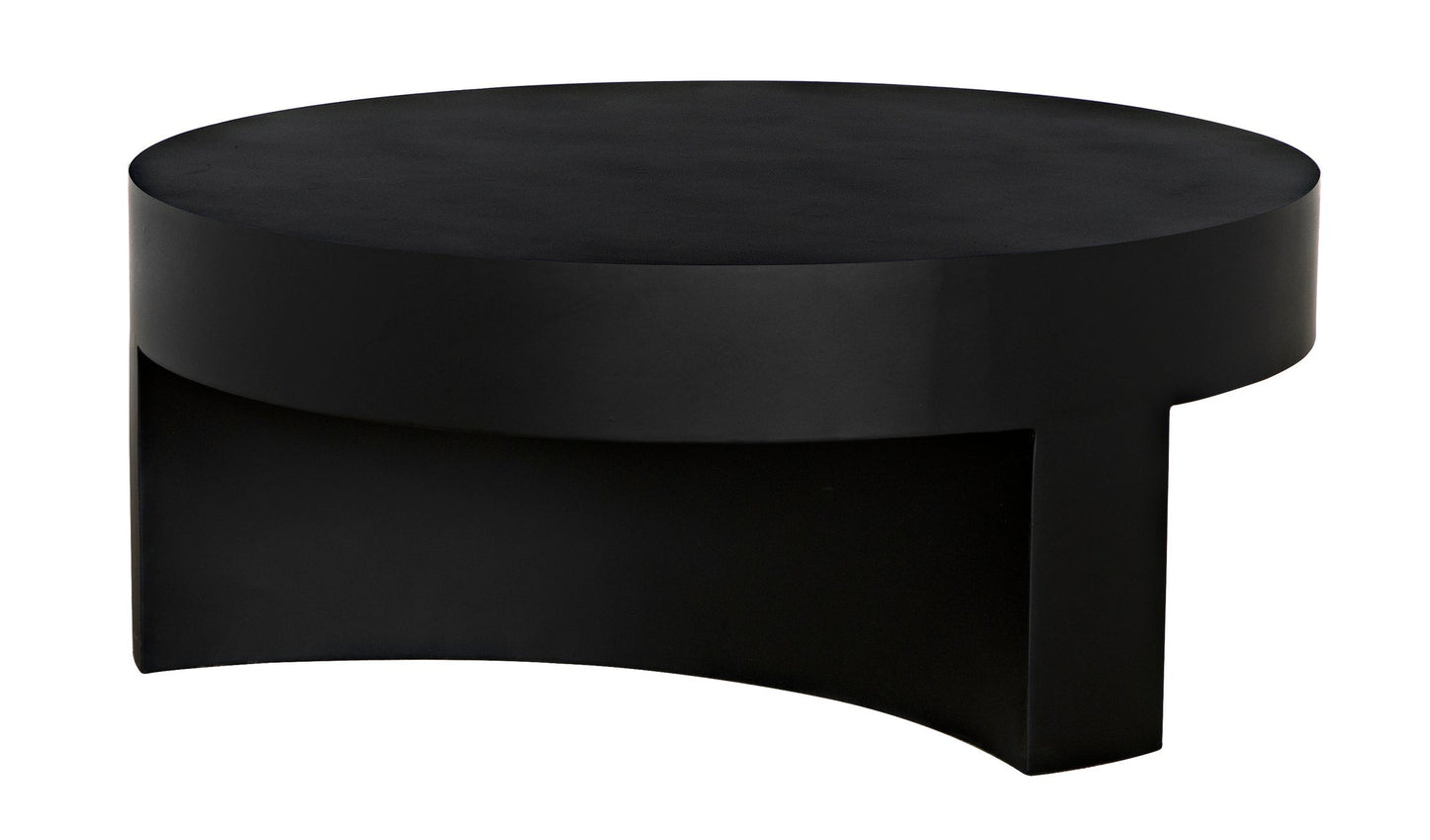 Steward Steel Black Round Coffee Table (Variant C)-Coffee Tables-Noir-Sideboards and Things