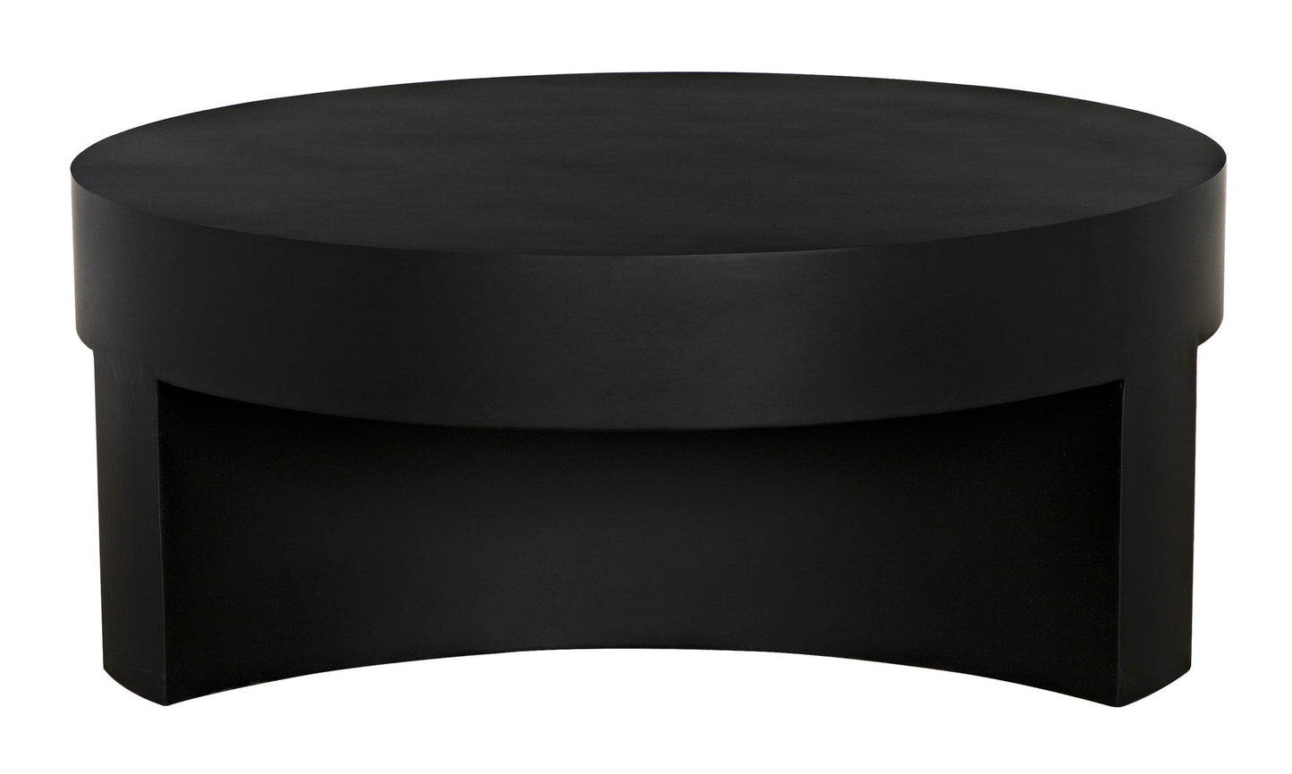 Steward Steel Black Round Coffee Table (Variant C)-Coffee Tables-Noir-Sideboards and Things