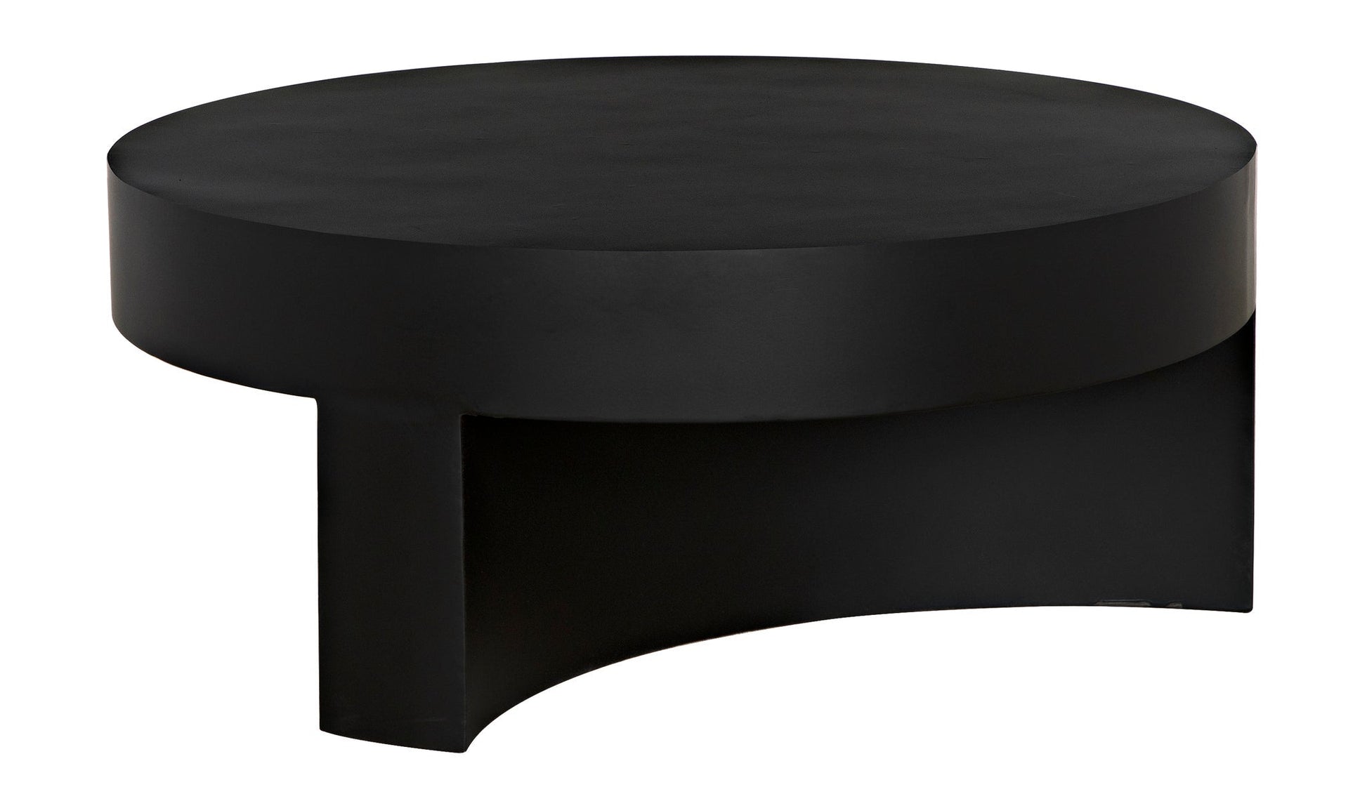 Steward Steel Black Round Coffee Table (Variant C)-Coffee Tables-Noir-Sideboards and Things