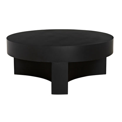 Steward Steel Black Round Coffee Table (Variant C)-Coffee Tables-Noir-Sideboards and Things