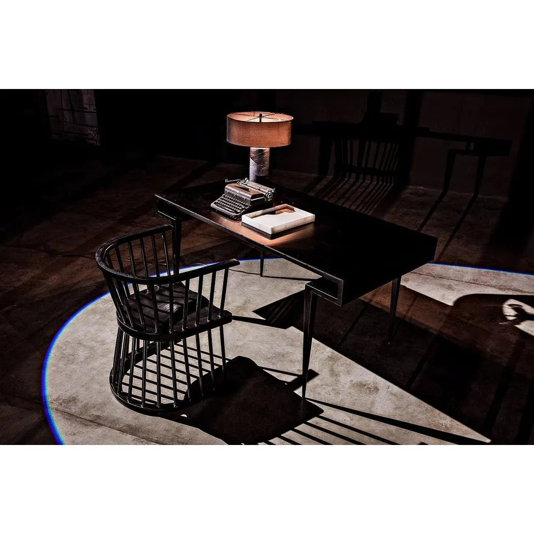 Stiletto Black Steel and Wood Desk