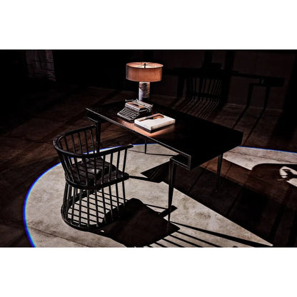 Stiletto Black Steel and Wood Desk