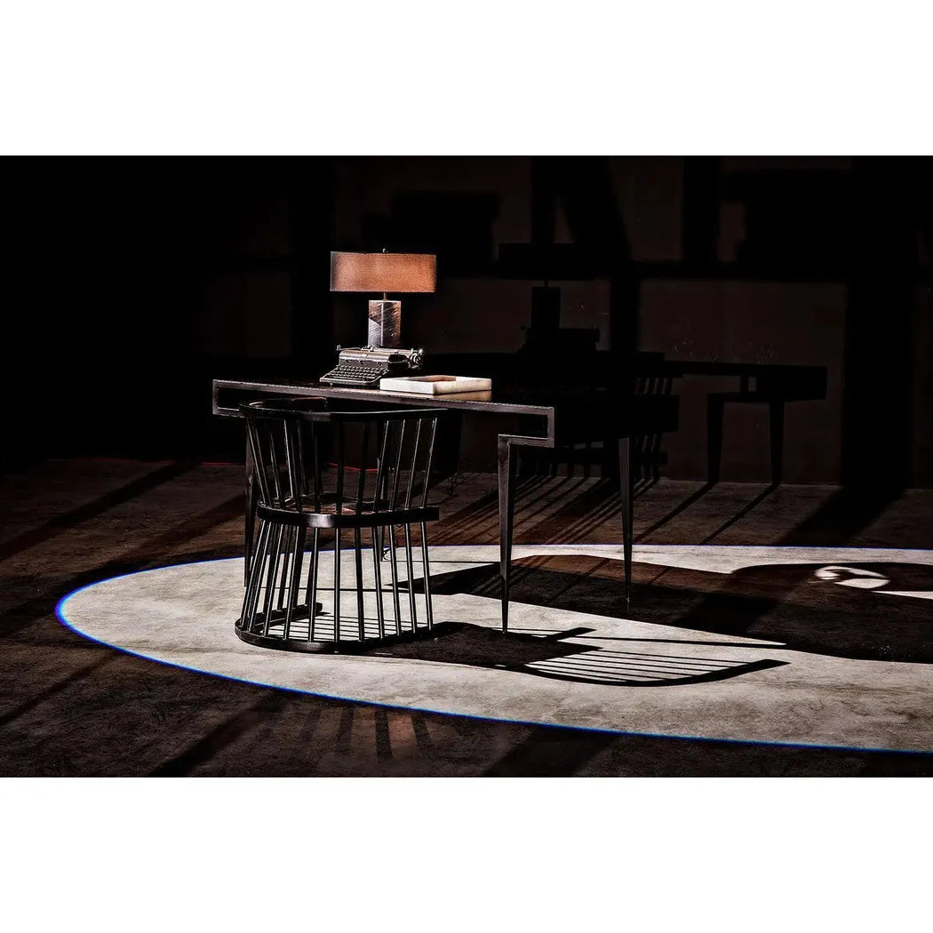 Stiletto Black Steel and Wood Desk