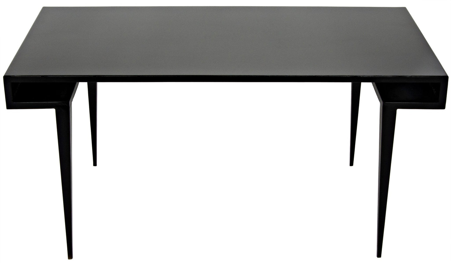 Stiletto Black Steel and Wood Desk-Home Office Desks-Noir-Sideboards and Things