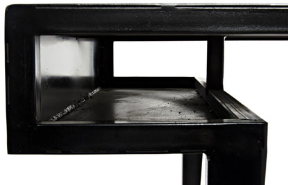 Stiletto Black Steel and Wood Desk-Home Office Desks-Noir-Sideboards and Things